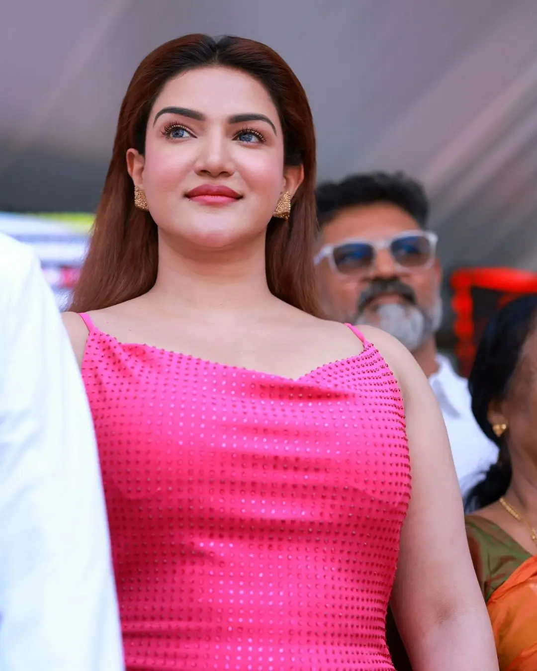 Honey Rose In Long Pink Gown